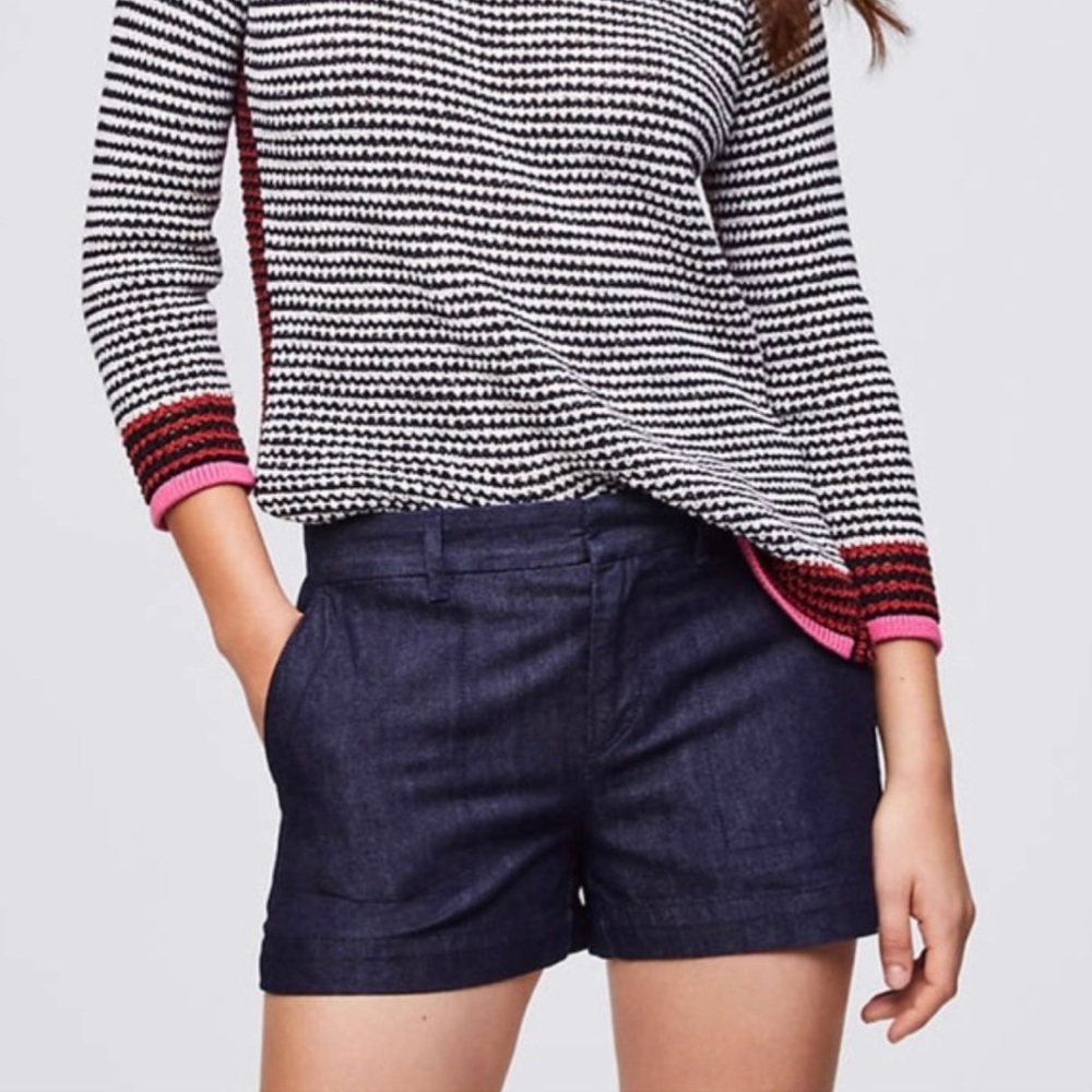ANN TAYLOR LOFT Dark Wash 4" Inseam Denim Shorts Size 4
